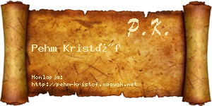 Pehm Kristóf névjegykártya