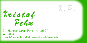 kristof pehm business card